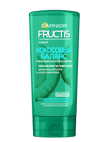 Garnier Fructis Кокосовый Баланс Укрепляющий бальзам-ополаскиватель